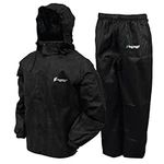 FROGG TOGGS Men's Standard Classic All-Sport Waterproof Breathable Rain Suit, Black Jacket/Black Pants, 3X-Large