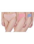 Van Heusen Women Bikini Panty - 100% Super Combed Cotton - Pack Of 3 - Anti Bacterial, No Marks Waistband, Moisture Wicking, Moderate Coverage_11104_Light Assorted Print_M