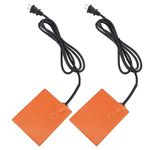 2PCS Silicone Engine Block Heater Pad, 4" x 5" Self-Adhesive Oil Pan Heater Pad with 194°F Thermal Protector 120V 150W Car Warmer Pad with 5.7Ft Long Power Cord