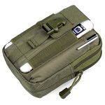 Niyam Tactical Molle EDC Pouch Camping Hiking Compact Mini Multi Purpose Utility Gadget Zippers and Cell Phone Holster Holder with Belt Waist Hip Shoulder Bag (Green)