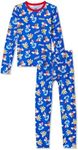 Cuddl Duds Boys Thermal Underwear Set - Sonic, Spiderman, Minecraft, Star Wars Designs - Kids Long John Base Layer, Sonic - Blue, 6-7