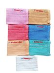 Weekday Towel Set For Children | Soft Cotton Towel With Embroidery, 16 Gsm, Multicolored