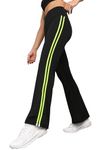 Rock Paper Scissors Premium Flare Gym Pants High Waist Stretchable Flared Leggings with Side Stripes Gym wear/Active Wear Tights Yoga Pants Zumba/Dance Womens Workout Tights Gym Tight