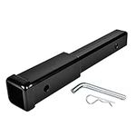 ZONETECH Trailer Hitch Receiver Tube Extender - Premium Quality Trailer Hitch Extension Receiver Tube Extenders for 2 inch Receiver, 7 inch Length, 3500 lbs with Pin & Clip