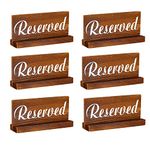 Reserved Wood Signs for Tables 6 pack; Rustic Wooden Table Sign Holders for Weddings, Special Events, and Restaurant