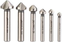 Countersink Drill Bits 6 PCS, MALAYAS HSS 6542 Countersink Drill Bit Set 90 Degrees, Titanium Chamfer Cutter Drill Bits for Wood Steel Aluminum, Metal, Machine Tools 6.3/8.3/10.4/12.4/16.5/20.5mm