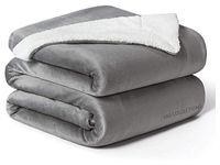 VAS COLLECTIONS Polyester Micromink Summer AC Blanket Sherpa Super Soft Flannel Solid/Plain AC Dohar/Comforter, Grey & Silver, Size 150X225 Cms (Approx 4.7 x 7 ft) (Single, Breathable)