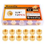 Breezliy 12PCS 3/8-Inch Brass Compression Cap Stop Valve Cap,Brass Compression Fitting