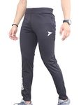 FITINC Men's Gym & Yoga Wear Stretchable Black Trackpant with Two Zipper Pockets