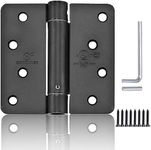 Self Closing Door Hinge 4 inch Matte Black Auto Close Hinge Adjustable 4 x 4 Inch Spring Hinges Door Closer Hinge 1/4" Radius Corner Commercial Auto Self-Closing Hinge 2 Pieces