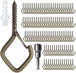 Ticway 110 PCS Q-Hanger Hooks for String Lights, Ceiling Hangers for Plants & Wind Chimes, Christmas Decorations Outdoor Hooks Bronze