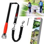 NEWURBAN - Dog Bike Leash - Easy Installation Removal - Hand Free Dog Bicycle - Exerciser Leash - for Exercising - Training Jogging - Cycling and Outdoor - Safe with Pets - Black Color - Red Handle.