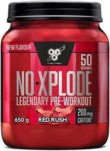 BSN Nutrition N.O.-Xplode Suplemento Alimenticio en Polvo para Preentrenamiento, Apoyo de Energía y Concentración con Cafeína, Aminoácidos, Vitamina C y Zinc, Sabor Fiebre Roja, 650 g