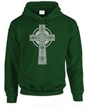 Celtic Cross - Pullover Hoodie - Green - XXX-L