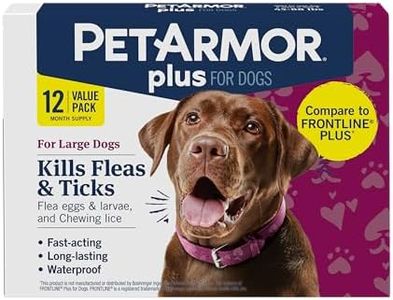 PetArmor Plus Flea and Tick Prevention for Dogs, Dog Flea and Tick Treatment, Waterproof Topical, Fast Acting, Large Dogs (45-88 lbs), 12 Doses