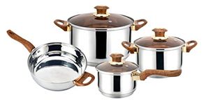 J&V TEXITLES Stainless Steel Cookware Pots and Pans Set, 7 Piece*