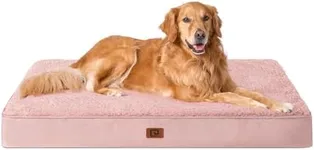 EHEYCIGA Orthopedic XL Dog Beds for Extra Large Dogs with Removable Washable Cover, Pink, 44x32