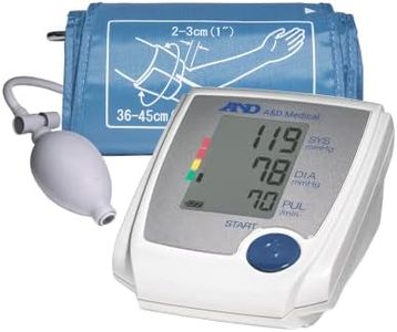A&D Medical Essential Manual Inflate Blood Pressure Monitor UA-705VL with Large Blood Pressure Cuff (36-45 cm / 14.2-17.7" Range), One-Click Operation, Irregular Heartbeat, LCD BP Machine