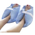 DMI Heel Cushion Protector Pillow, Relieves Pressure from Sores and Ulcers, Adjustable Foot Pillow, Blue, White, Sold as a Set of 2