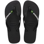 Havaianas Unisex Brasil Logo (Mini Me), Black/Black, 1/2