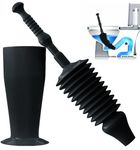 Luigi's World's Best Plunger - Unclogger Tools for Unblocking Toilet - Heavy Duty Plungers with Unique Unblocker Design - Remover Tool to Unblock Toilet Blockage - Black
