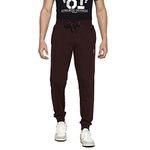 Van Heusen Men Athleisure Regular Fit Joggers - Drawstring Waist, Side Panel, Twin Pockets_50057_Burnt Wine_L