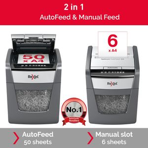 Rexel Optimum Auto Feed Shredder – 50 Sheet Capacity