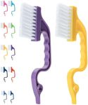 Slick- Window Track Cleaning Brush, 2 Pack, Window Cleaning Brush Tool, Window Groove Cleaning Brush, Window Track Cleaner, Gap Cleaning Brush, Window Groove Cleaning Tool, Yellow/Purple