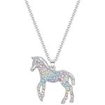 Horse Rainbow Necklace Gifts for Girls Women Rainbow Horses Necklace Horse Necklaces for Teen Girls Horse Pendant Necklace for Daughter Niece Horse Lover Gifts