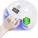 THR3E STROKES UV LED Nail Lamp | 3-in-1 Gel Polish UV Light & Nail Dryer Machine | Low UV Rays Transmission for Safer Gel Curing | Professional Salon-Quality at Home | White Sun UV Lamp for Nails Art #BESAFE