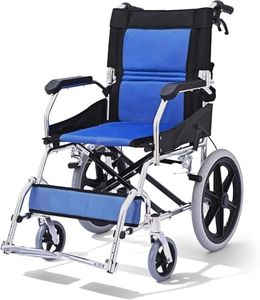 M3 Lightweight Wheelchair for Adults,10KG Lightweight Folding Wheelchair with a Ultralight Aluminium Frame,Double Brakes,38cm All Terrain Tires for Transport Travel Portable Wheelchair,5 Year Support