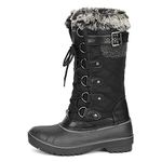 DREAM PAIRS Women's Winter Boots Warm Faux Fur Lined Mid Calf Snow Boots Outdoor Warm Shoes,Size 7,Black,DP-AVALANCHE