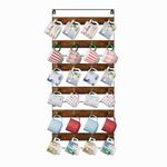 Huxitocan Mug Racks for Wall, Coffee Mug Holder Wall Mount Up to Hold 24 Mugs, Coffee Mug Rack Wall Mounted（3Pack） for Kitchen, Home, Coffee Bar, Rustic Wood and Iron