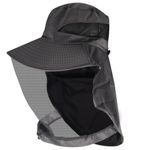 QESSUVNC Midge Head Net,Mosquito Face Net Face Cover Hat Mask Midgie Protection Safari Quick Dry Wide Brim Sun Protection For Outdoor Hiking Camping Gardening Fisherman's Hat (a)
