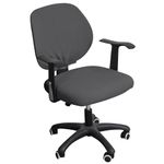 HOKIPO Office Chair Cover Stretchable Elastic Jacquard Computer Desk Executive Rotating Chair Seat Covers Slipcover(DGRY-AR5007)