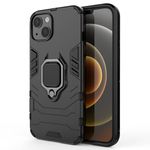 Glaslux Defender Case | Rotating Ring Holder & Kickstand in-Built | Military Grade Armor | Bumper Back Cover for iPhone 13 - Armor Black