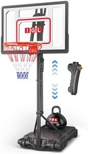 IGL Kids Basketball Hoop Outdoor | 4-8.5ft Adjustable Height | 33" Shatterproof Backboard | Fillable Base & Extra Anchor | Portable Goal Wheels for Backyard Driveway | Gift for Kids Teens Youth
