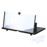 MECCANIXITY 18" Screen Magnifier for Cell Phone, 3D HD Magnifying Projector Screen Amplifier Stand for All Phones Movies Video Gaming, Black 14.6x10x0.5