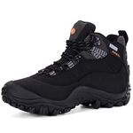 XPETI Mens Walking Boots Size 9,Hiking Boots Men Waterproof Summer Vegan Trekking Trainer Shoes Lightweight 6" Mid Black