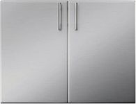 VEVOR BBQ Access Double Door 30W x 23H Inch BBQ Door Stainless Steel with Storage Shelf Outdoor Kitchen Doors for Commercial BBQ Island