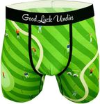 Good Luck Undies Men's Golf Boxer Brief Underwear, Medium Green