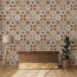 NAREVAL Brown Floral DIY Vinyl Cleanable Self-Adhesive Waterproof Wallpaper Contact Paper Countertops Removable Peel and Stick Wallpaper BackSplashes for Wall (Size : 60*200 cm) (Brown Floral N6, 1)