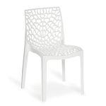 Supreme chairs Web Plastic Chair| Armless Chair for Dining Room Set, Cafe and Restaurents | Weight Bearing Upto 220kg | 6 Months Warranty*| (Color: Milky White | Set of 1 Piece)