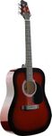 Stagg SW201RDS Dreadnought Acoustic Guitar with Steel Strings - Redburst