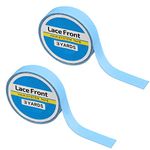 2PCS Lace Front Wig Support Tape, Hair Extension salon Blue Tape Double Sided Adhesive Roll Sticky Tape(0.8cm*3yard)