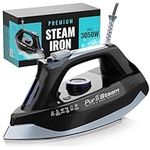 PurSteam Steam Iron for Clothes 1700W with Self-Cleaning Nonstick Stainless Steel Soleplate, Auto Shutoff, Anti-Drip