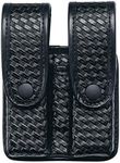 Uncle Mike's Mirage Basketweave Double Stack Duty Divided Double Mag Case, Black