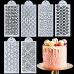 MAMUNU 6Pcs Cake Decorating Stencils, 13.8×6In Plastic Molds Spray Floral Cake Molds Baking Tools for Dessert Birthday Wedding Cake Decoration