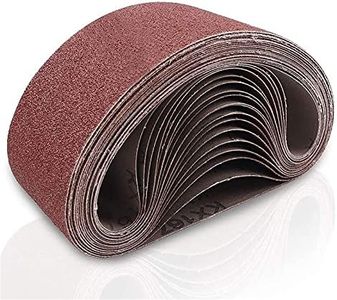 Coceca 3x18 Inch Sanding Belts, 21 Packs Belt Sander Paper Aluminum Oxide Sandpaper (Assorted 3 Each of 40 60 80 120 180 240 320 Grit) for Sander Woodworking