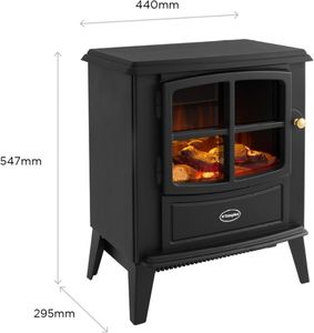 Dimplex Brayford Electric Stove Heater – Black Freestanding Fireplace